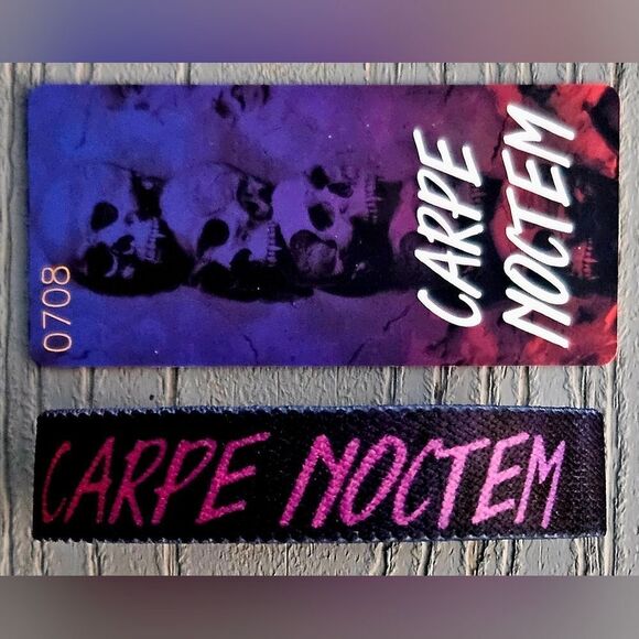 ZOX "CARPE NOCTEM" #708 blog release silver stitch SKULL collectible wristband - Picture 4 of 5